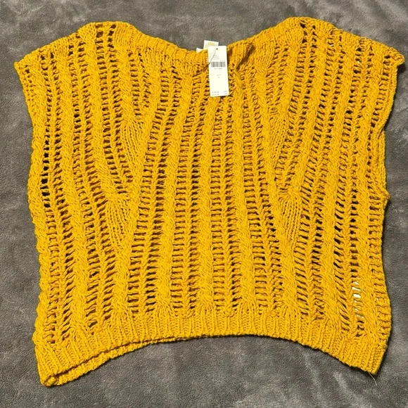 ✨ Anthropologie Asymmetrical Open-Stitch Muscle Sweater Vest - Picture 8 of 11
